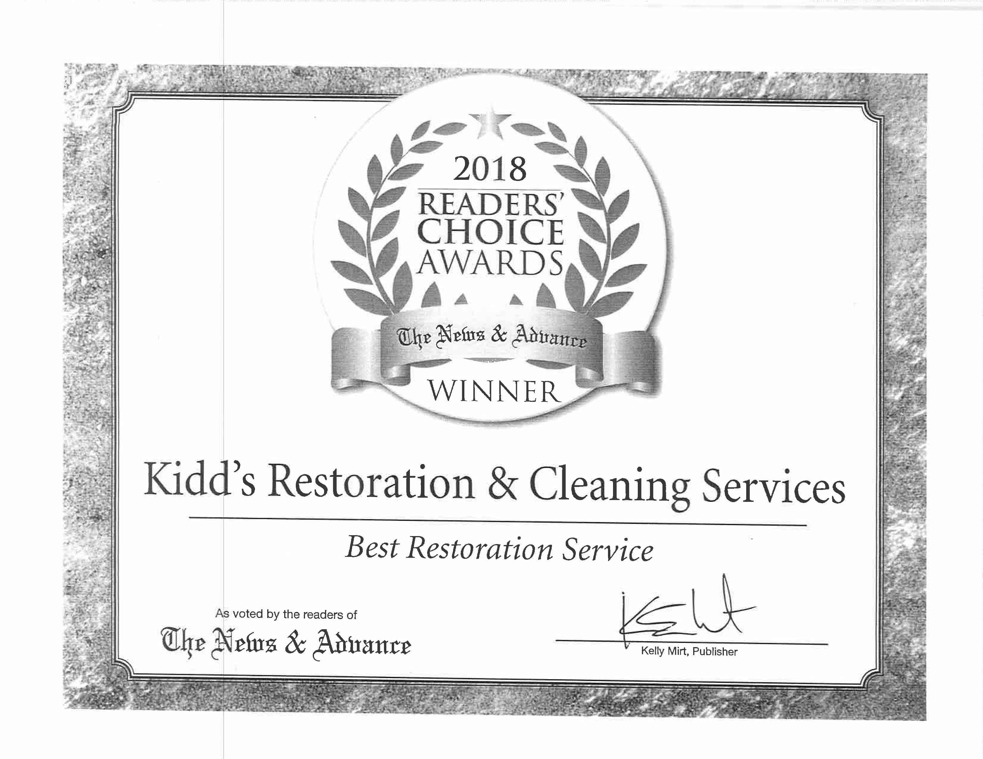best restoration service award
