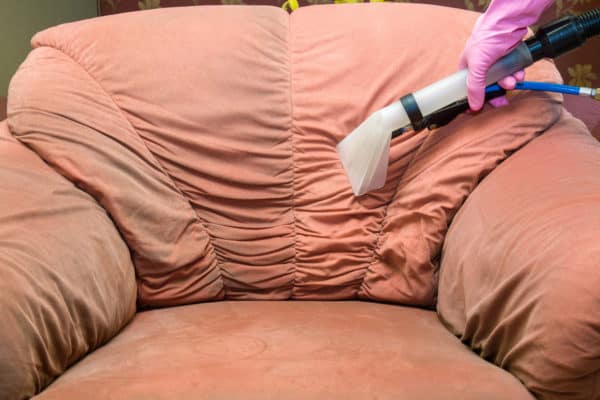 dirty and clean side or an armchair being cleaned